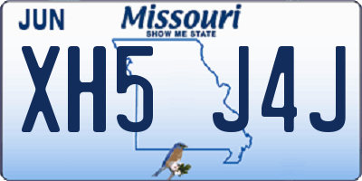 MO license plate XH5J4J