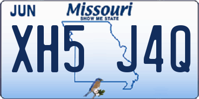 MO license plate XH5J4Q