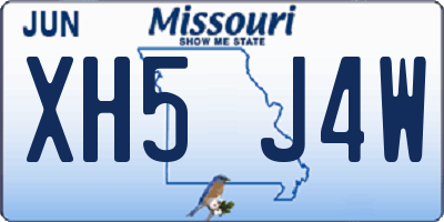 MO license plate XH5J4W