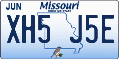 MO license plate XH5J5E