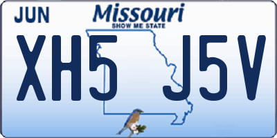 MO license plate XH5J5V