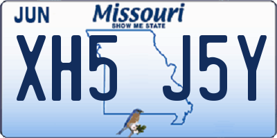 MO license plate XH5J5Y