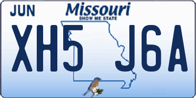 MO license plate XH5J6A