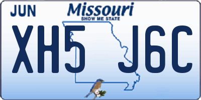 MO license plate XH5J6C