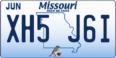 MO license plate XH5J6I