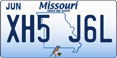 MO license plate XH5J6L