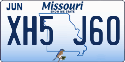 MO license plate XH5J6O