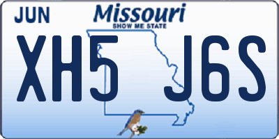 MO license plate XH5J6S