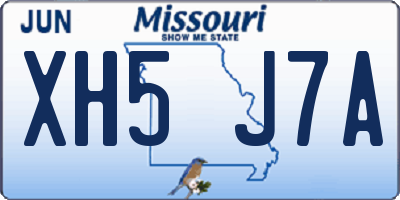 MO license plate XH5J7A