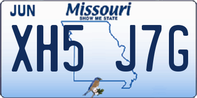 MO license plate XH5J7G