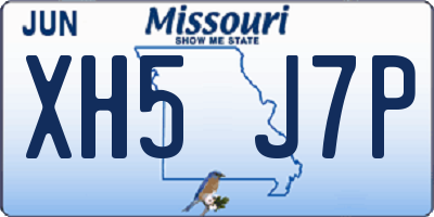 MO license plate XH5J7P
