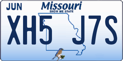 MO license plate XH5J7S