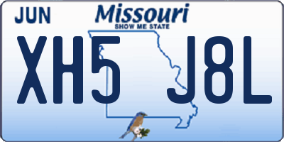 MO license plate XH5J8L