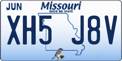 MO license plate XH5J8V