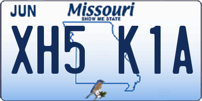MO license plate XH5K1A