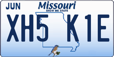 MO license plate XH5K1E
