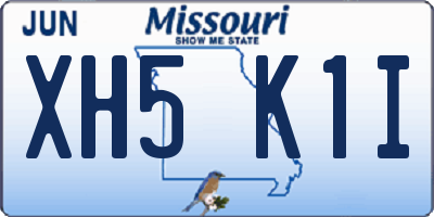 MO license plate XH5K1I