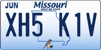 MO license plate XH5K1V