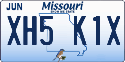 MO license plate XH5K1X