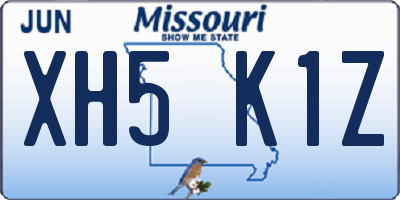 MO license plate XH5K1Z