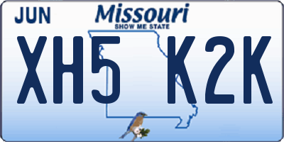 MO license plate XH5K2K