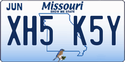MO license plate XH5K5Y
