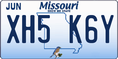 MO license plate XH5K6Y