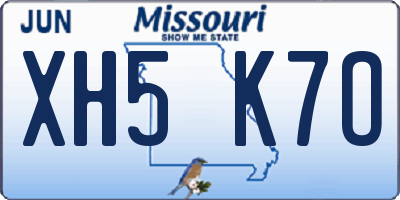 MO license plate XH5K7O