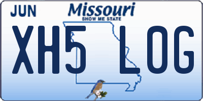 MO license plate XH5L0G