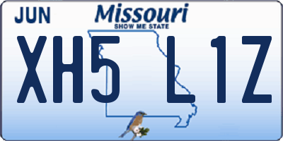 MO license plate XH5L1Z