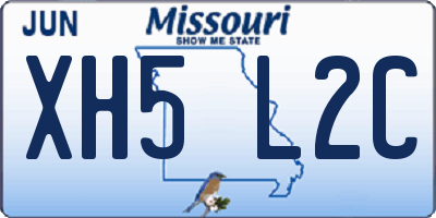MO license plate XH5L2C