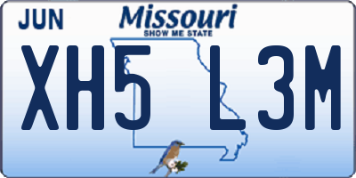 MO license plate XH5L3M