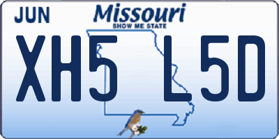 MO license plate XH5L5D