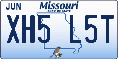MO license plate XH5L5T