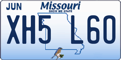 MO license plate XH5L6O