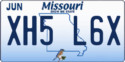 MO license plate XH5L6X