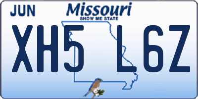 MO license plate XH5L6Z