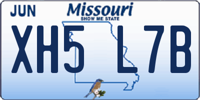 MO license plate XH5L7B