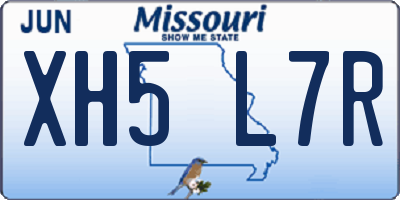 MO license plate XH5L7R