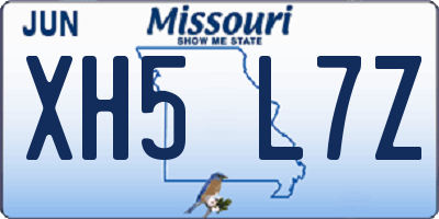 MO license plate XH5L7Z