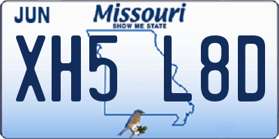 MO license plate XH5L8D