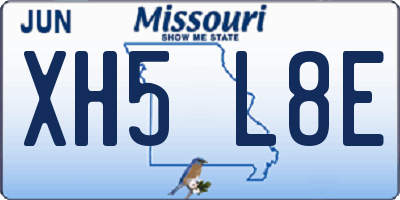 MO license plate XH5L8E