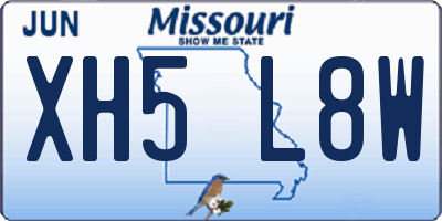 MO license plate XH5L8W
