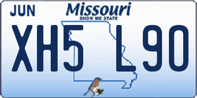 MO license plate XH5L9O