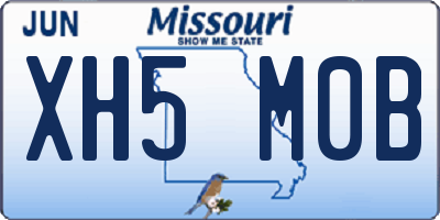 MO license plate XH5M0B