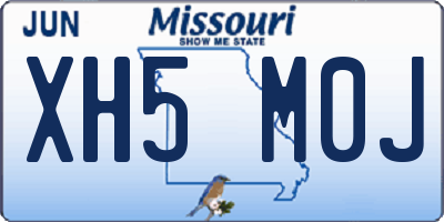 MO license plate XH5M0J