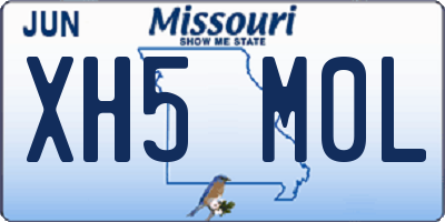 MO license plate XH5M0L