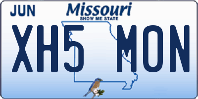 MO license plate XH5M0N