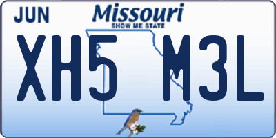 MO license plate XH5M3L