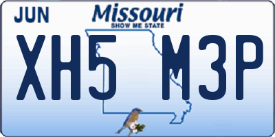 MO license plate XH5M3P